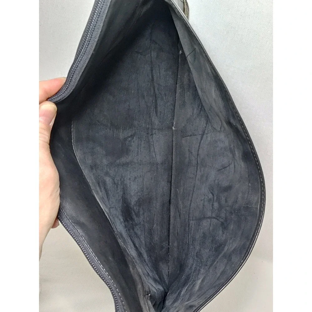 Leather London‎ Co Black Leather Portfolio Document Pouch Travel Organizer Zip